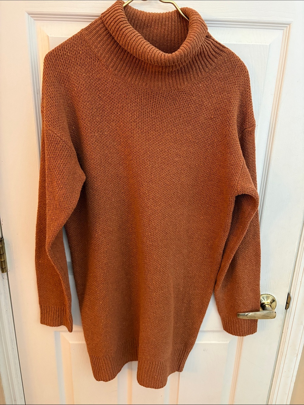 entro Women's Rust-Orange Turtleneck Sweater dress size small NWT